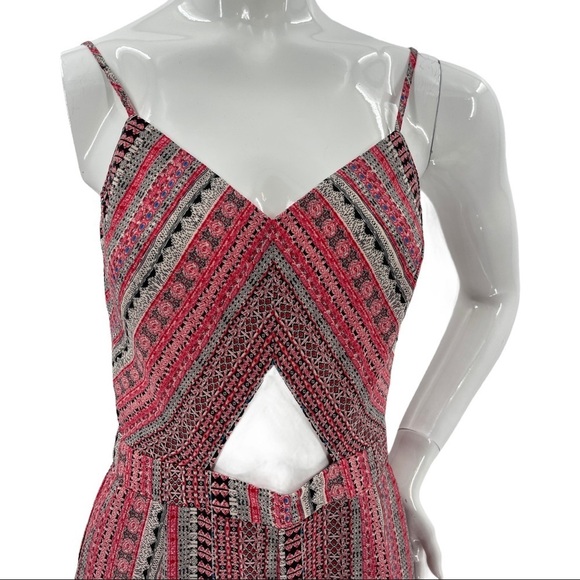 Hommage Printed Cut Out Chest Back Jumpsuit Size M - Picture 4 of 12